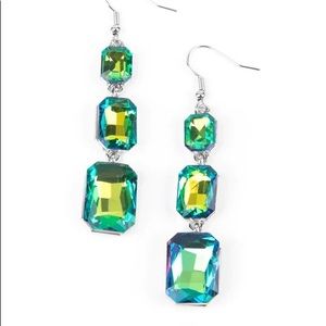 Iridescent Green Earrings